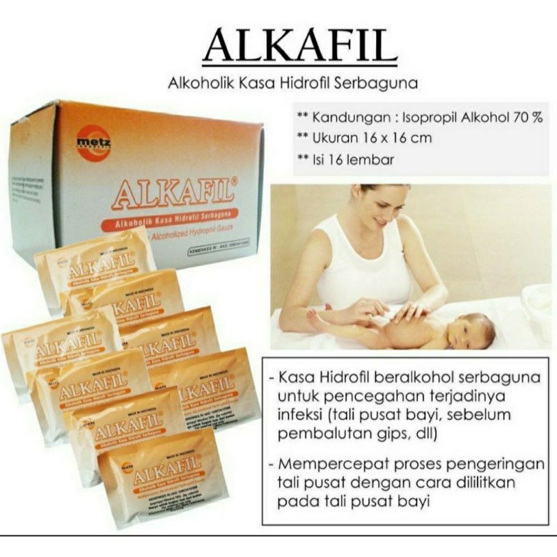 Alkafil Kasa Alkohol Hidrofil - Kassa Steril 16 Pcs - Kasa Alkohol Steril