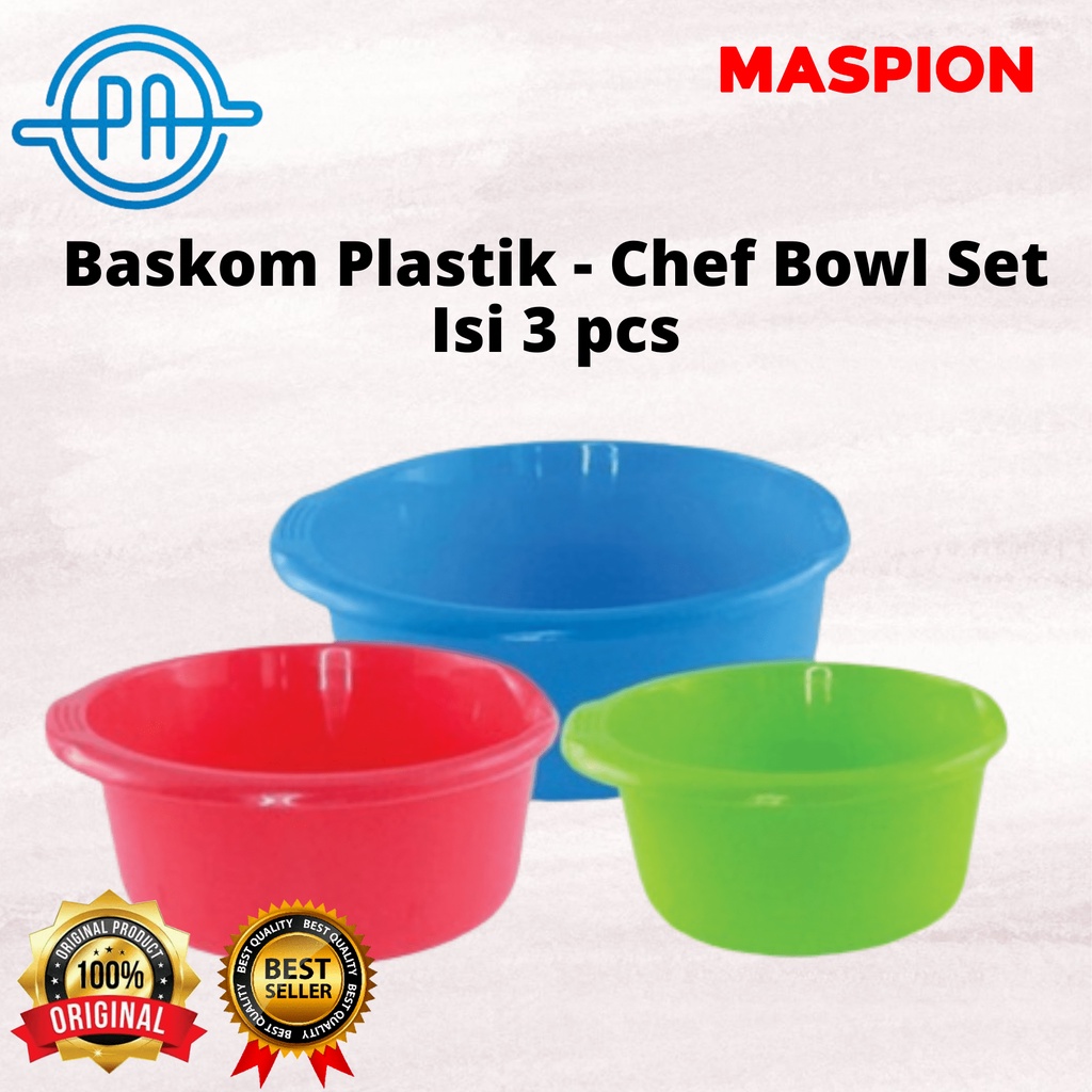 BASKOM PLASTIK MASPION / Chef Bowl Set Isi 3 pcs