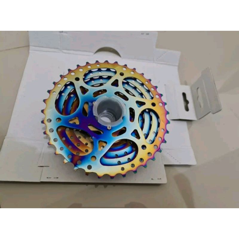 Sprocket 9 Speed SLK rainbow gear 9sp multi colour pelangi bisa sepeda mtb seli folding bike lipat shimano sora alivio acera altus