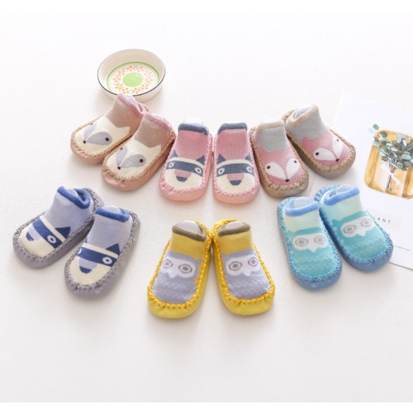 Sepatu Bayi Anti Slip / Prewalker Kaos Kaki Anak Korea Pattern Moccasins