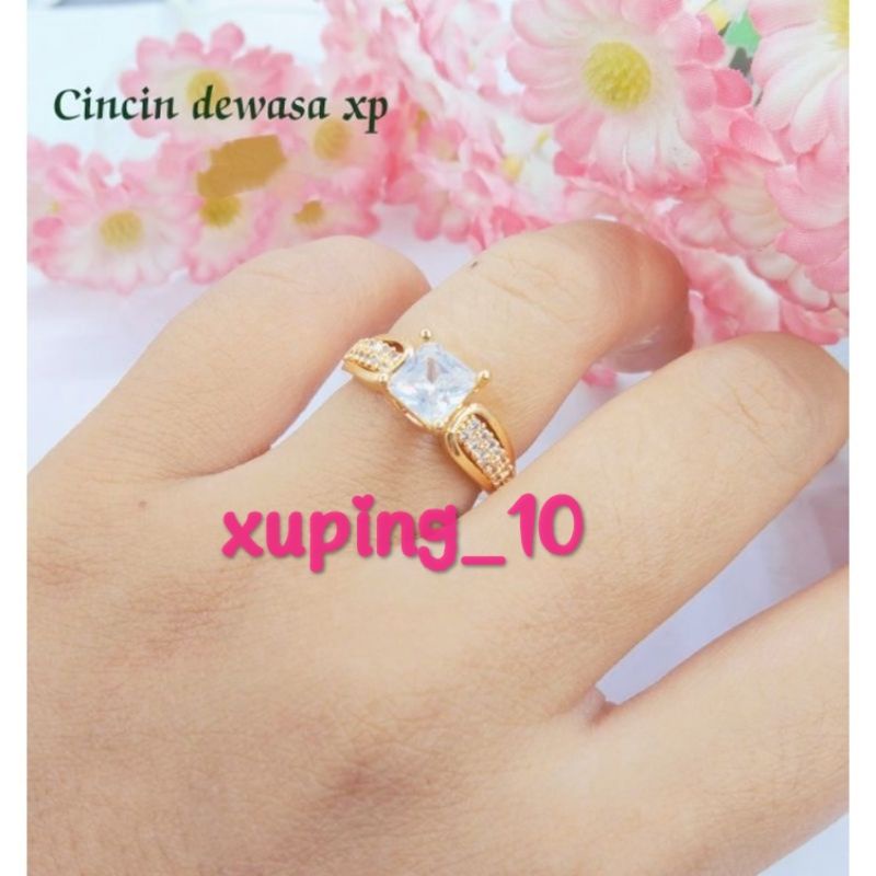 Cincin wanita dewasa lapis emas 24k perhiasan xuping