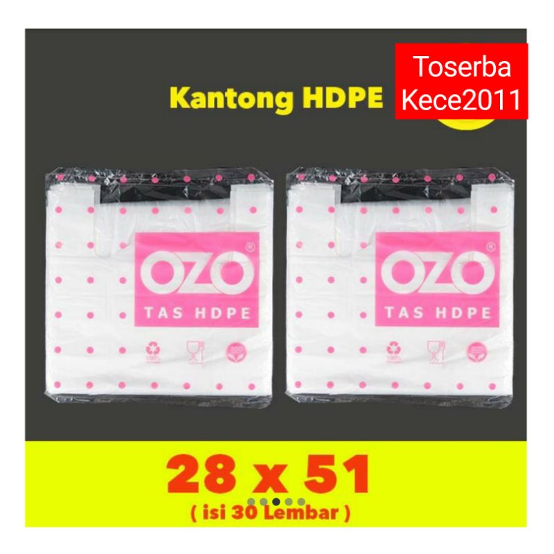 Kantong Plastik Kresek Bening Tebal 28 x 51 HDPE ( ozo )