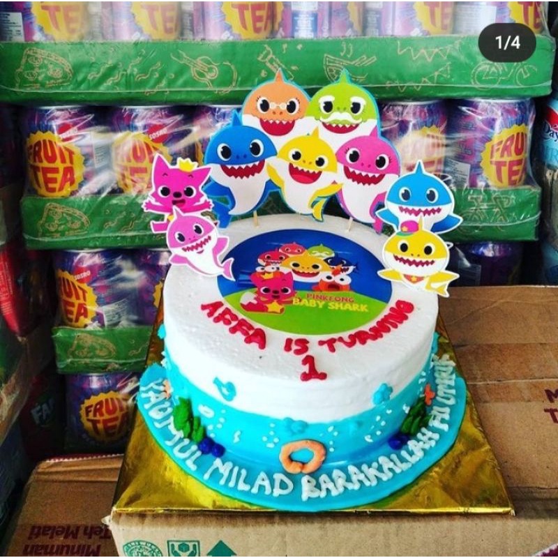 

kue ultah / ulang tahun baby shark
