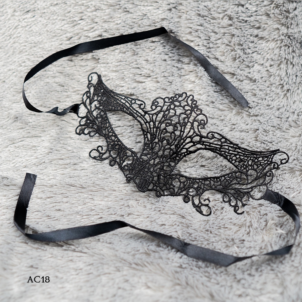 [BISA COD] LACE MASK TOPENG PESTA AKSESORIS PESTA TOPENG BROKAT HITAM AC18