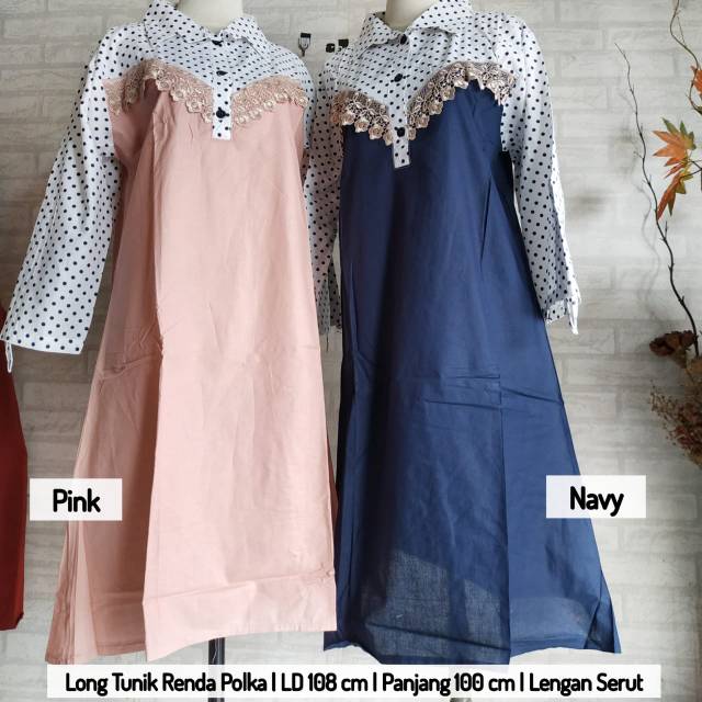 LONG TUNIK PINGGANG SERUT, LENGAN SERUT, KANCING HIDUP/RESLETING DEPAN (BUSUI)