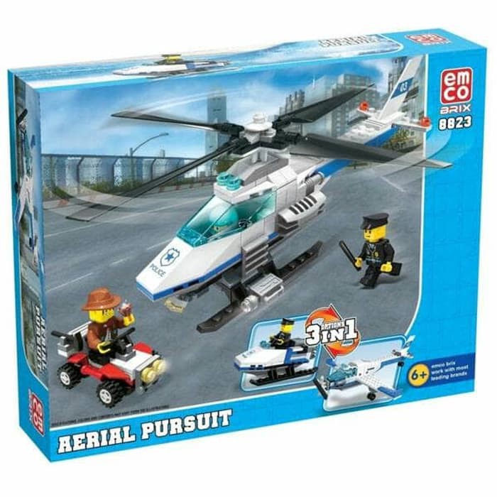 EMCO 8823 AERIAL PURSUIT HELICOPTER BRIX HELIKOPTER ORIGINAL MURAH