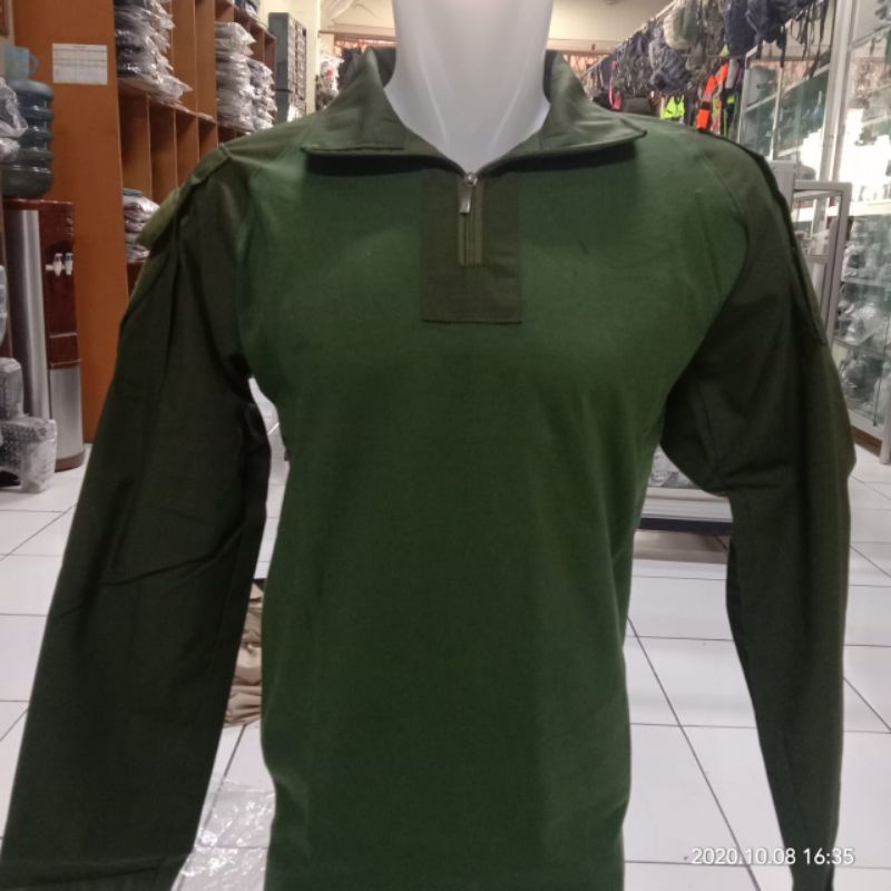 Kaos Tactical BDU polos Hijau lengan panjang|Baju Tactical
