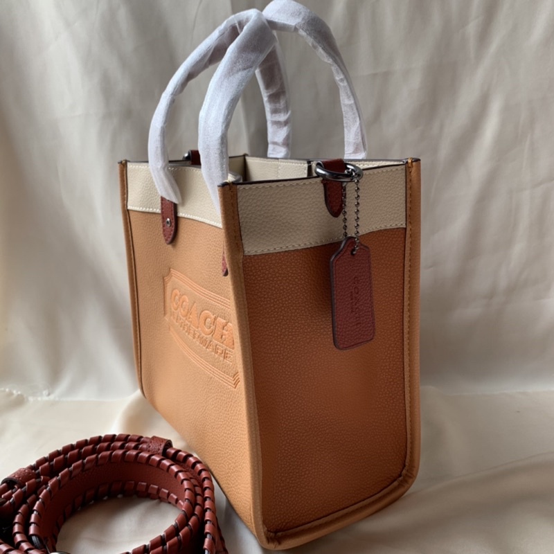 Coach Field Tote 22 In Colorblock With Coach  Badge And Whipstitch (C3863)