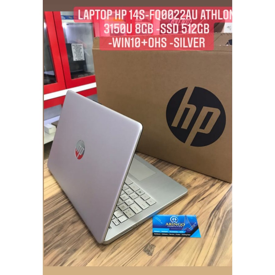 Laptop HP 14S-FQ0022AU ATHLON 3150U 8GB -SSD 512GB -WIN10+OHS -SILVER