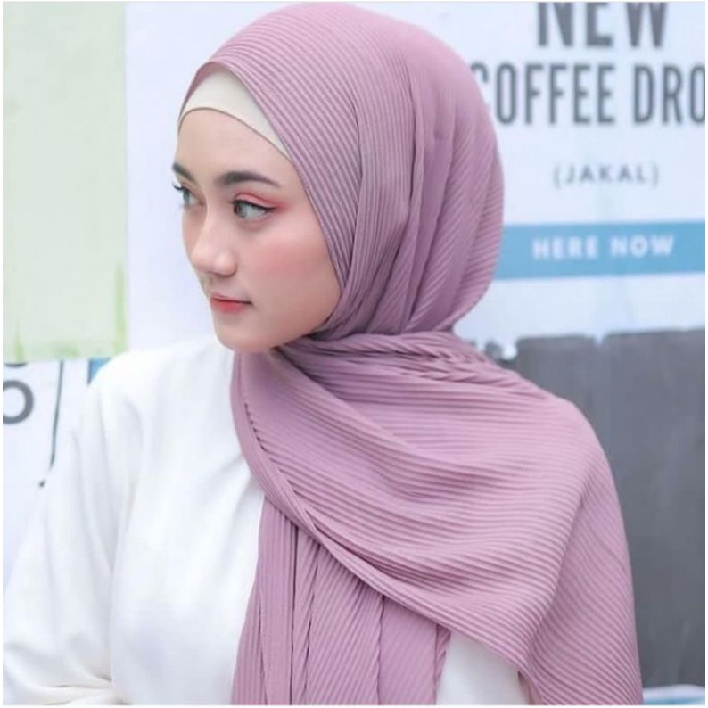 jilbab pasmina plisket