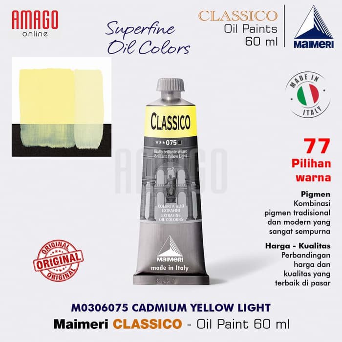 MAIMERI CLASSICO - OIL PAINT - BRILLIANT YELLOW LIGHT- 60ML - M0306075