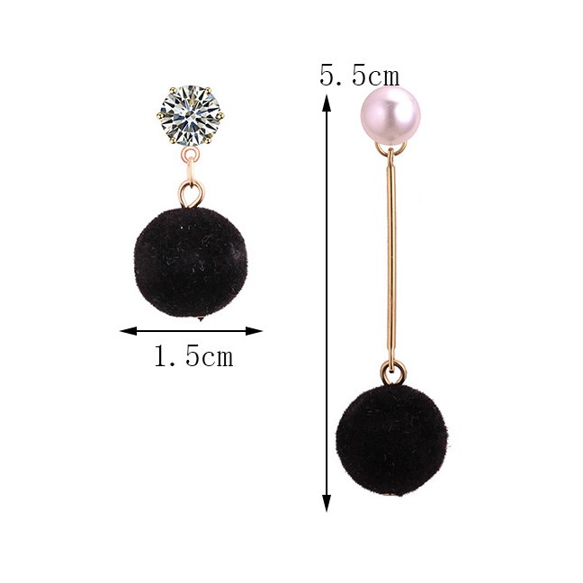 LRC Anting Tusuk Elegant Round Shape Decorated Asymmetric Y5885X