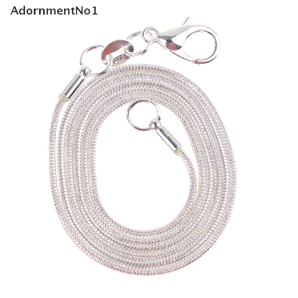 (AdornmentNo1) 5pcs Kalung Rantai Ular Lapis Silver 1MM 45-70CM Untuk Wanita