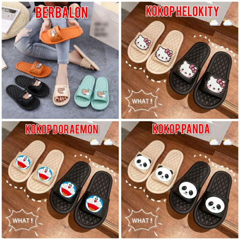 SANDAL SELOP WANITA CROCODILE/PANDA/HELOKITY/KEROPI/DORAEMON