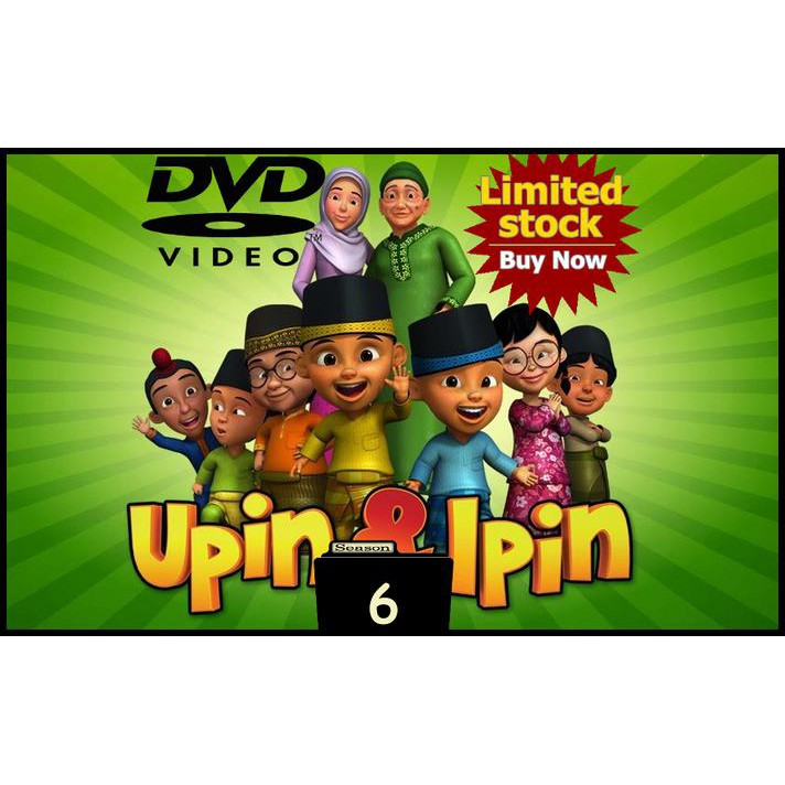 (Murah) Video Film Kartun Edukasi Upin & Ipin 42 Episode Season 6 Dvd Video