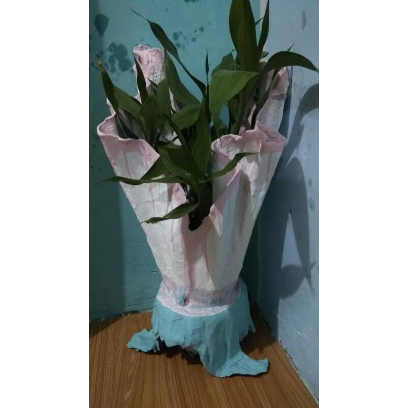 Pot Bunga Kain dan Semen