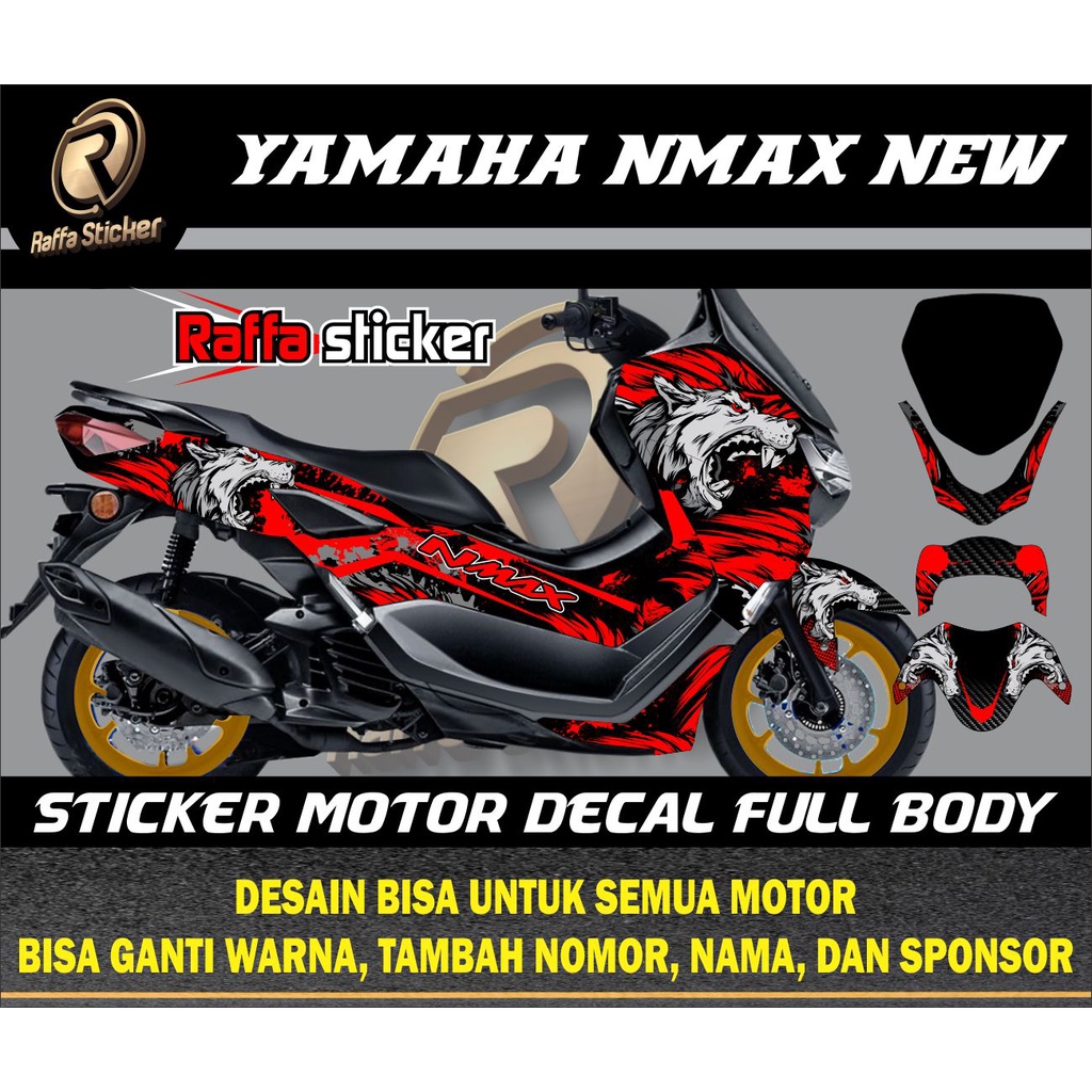Stiker Striping New NMAX 2020 motif Serigala Stiker Decal New NMAX 2020 motif Serigala Sticker Decal