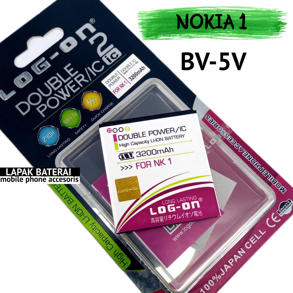 LOG ON Baterai Nokia 1 TA-1047 / TA-1060 BV-5V Double IC Protection Battery Batre