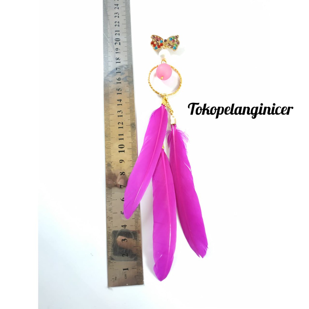 Bros Dagu Bulu Juntai Model Anting Hijab Pin Brooch Peniti Jilbab Fashion By Tokopelanginicer