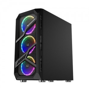 Casing Komputer XigmaTek Include 4 Fan RGB Lamiya - PC Case Gaming