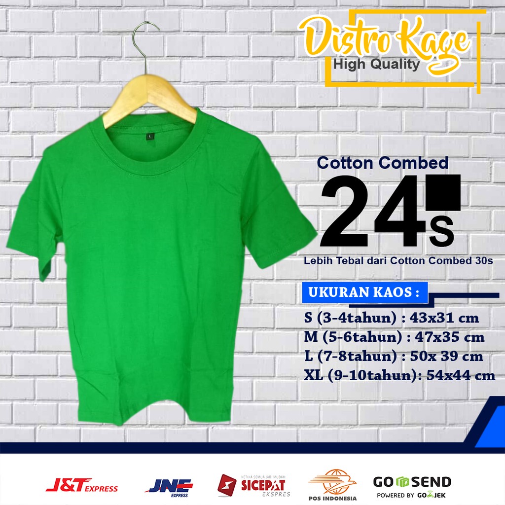 KAOS POLOS ANAK LAKI LAKI WARNA HIJAU PEREMPUAN