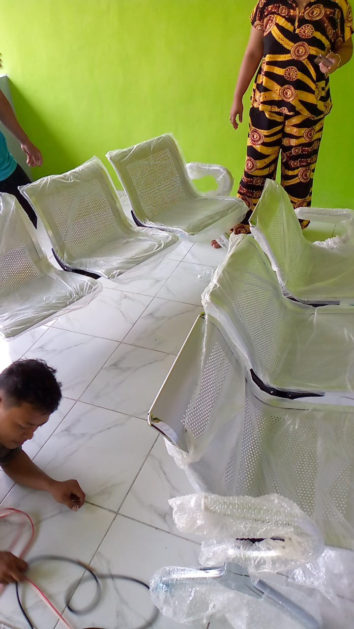 Kursi Tunggu Bandara Rumah Sakit Stainless 3 Dudukan