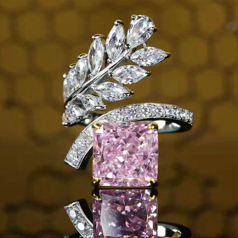 Cincin Sterling Silver 925 Hias Kristal Kubik Zirconia AAA Mewah Berkilau Untuk Wanita