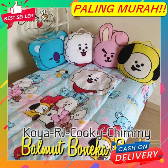 Bantal Selimut Balmut 2In1 Boneka Karakter Boba Lucu Balmut Anak Lembu Balmut Kepala Bt Chimmy / Coo