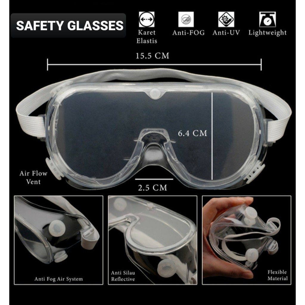 Goggle Anti-Fog Quick Spot Delivery/Kacamata APD Non-Toxic And Healthy