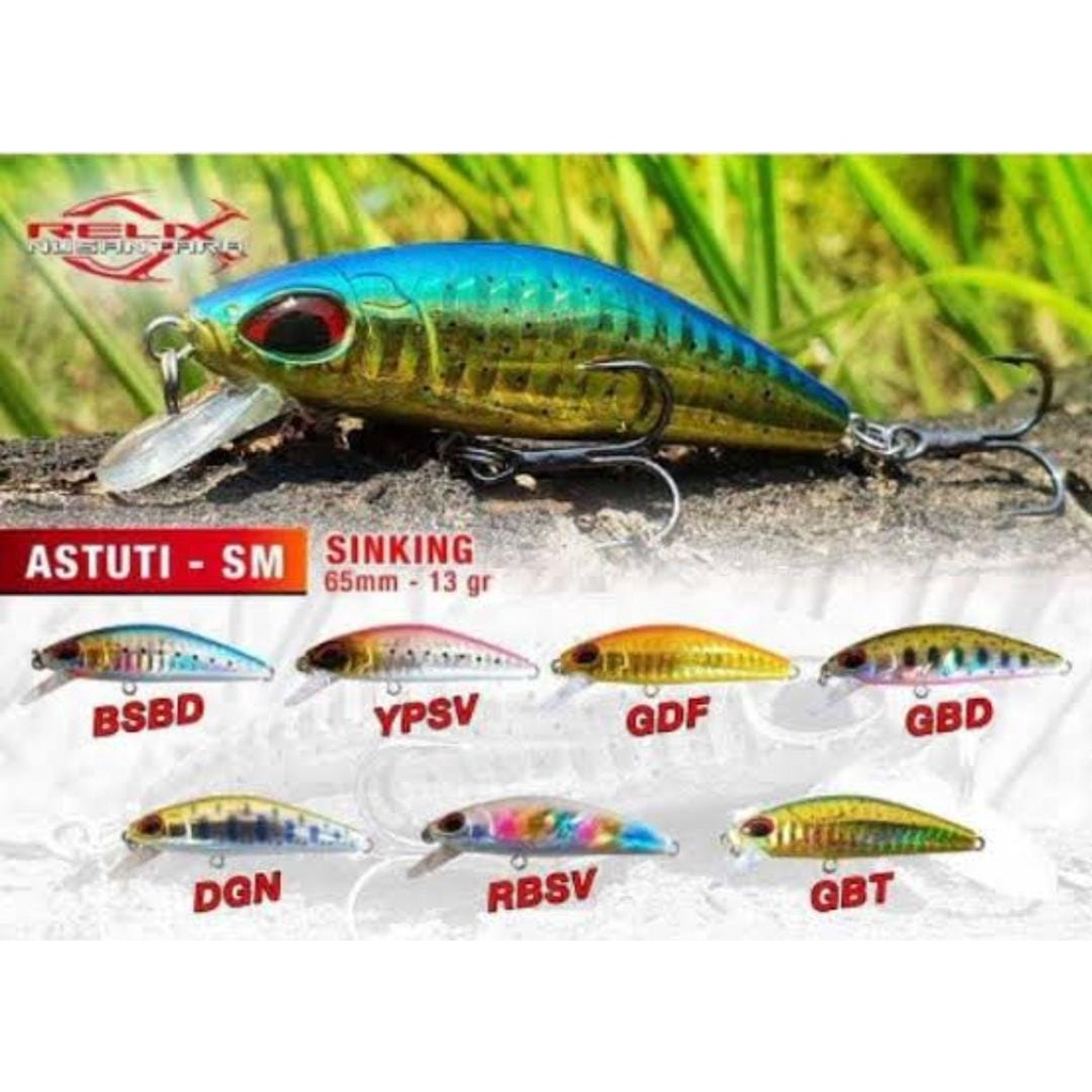 Lure Umpan Pancing Minnow Relik RELIX NUSANTARA Astuti-SM 65mm 13gr Minow Alat Pancing Casting Panci