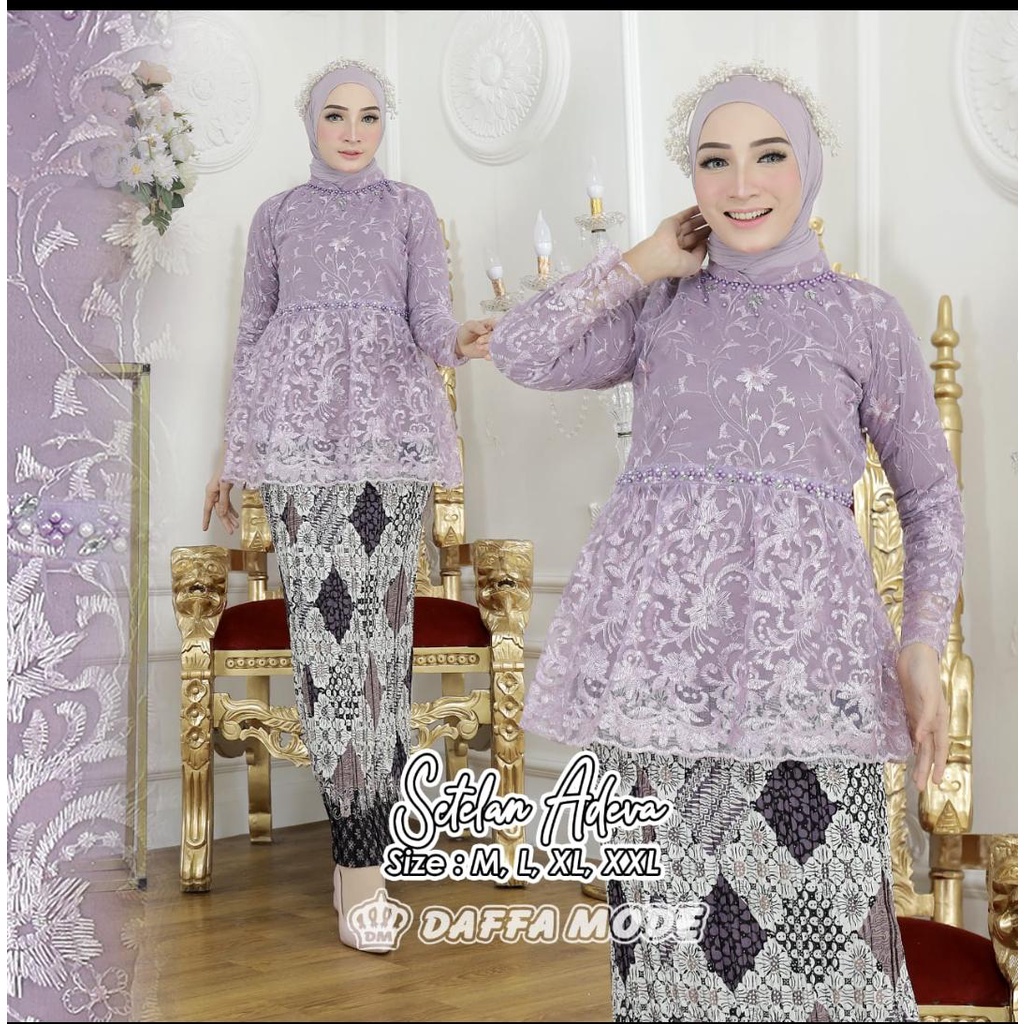 Setelan Kebaya Adela / Kebaya Modern / Kebaya Wisuda / Kebaya Brukat / Kebaya Lamaran / Baju Kebaya Modern /Kebaya Kondangan / Kebaya Wisuda Modern / Kebaya Payet Mewah