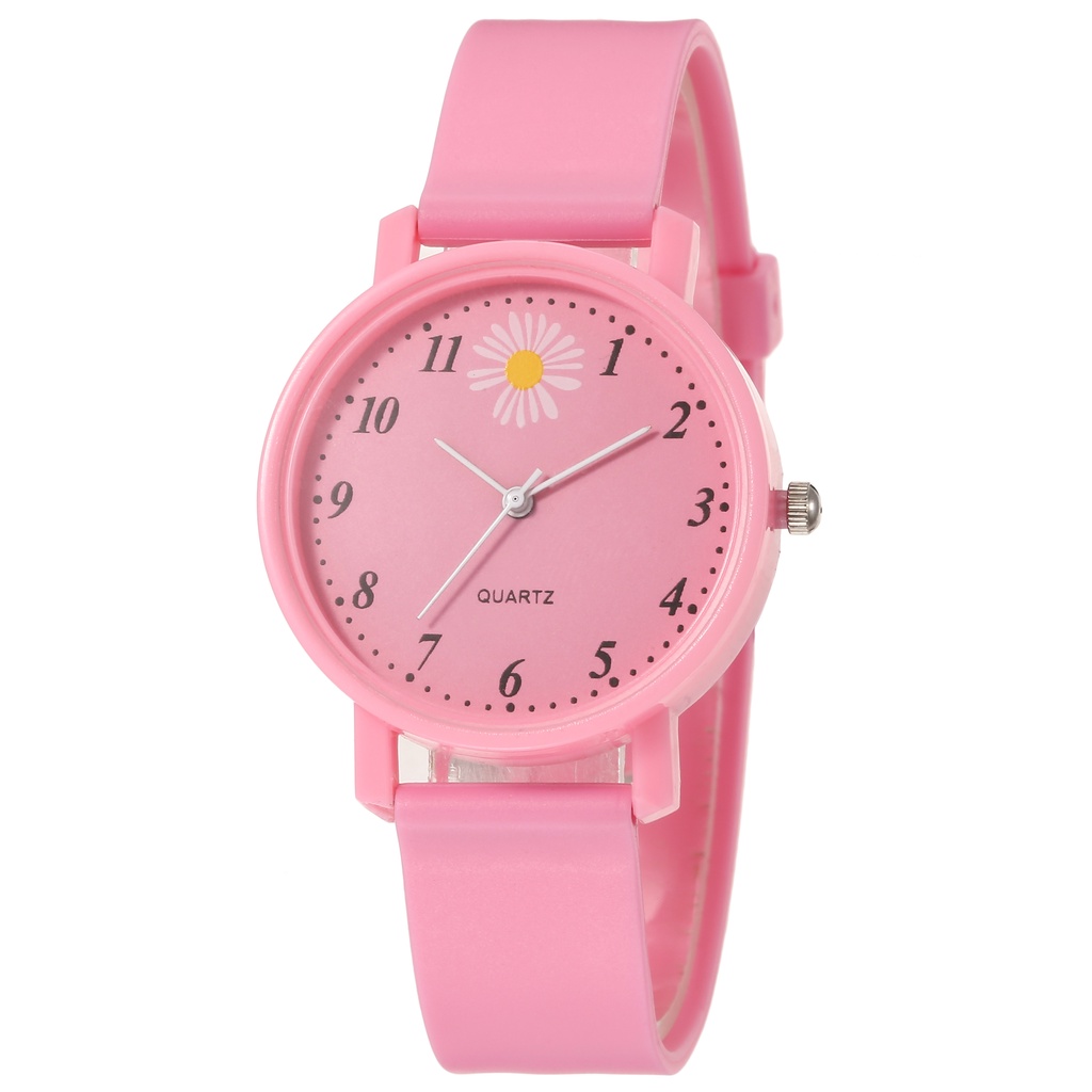 COD JAM TANGAN WANITA HARAJUKU COUPLE W190 JELLY GAYA KOREAN SIMPLE JAM FASHION MEN WOMEN RANTAI CRYSTAL-pink
