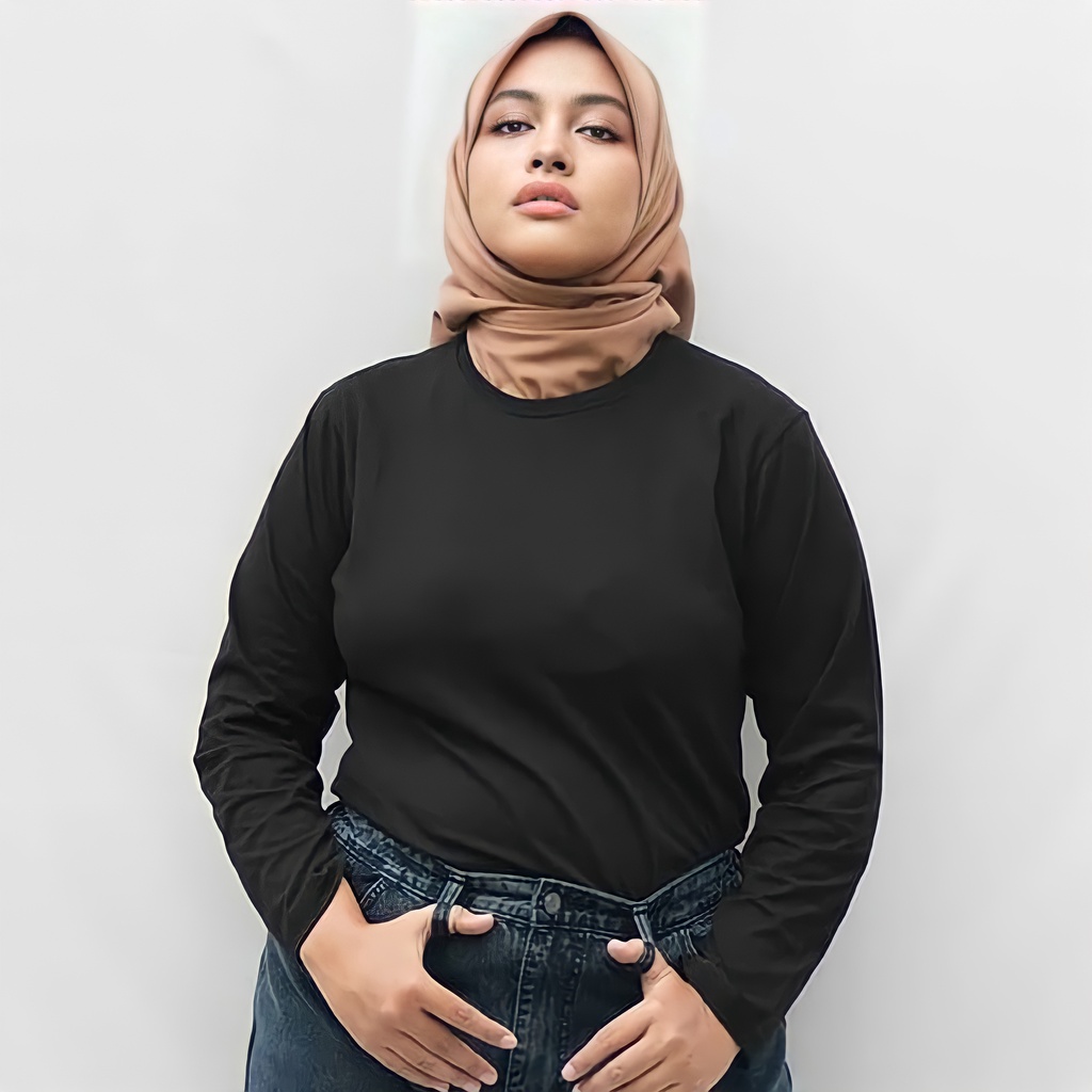 Baju Manset Kaos Inner Jumbo Wanita Lengan Panjang Bahan Spandek Rayon Premium Murah Import Bandung