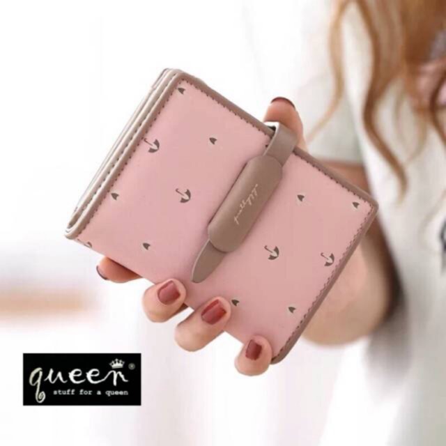 Dompet Wanita Mini Bowinner Lucu Bahan Taiga Size 10x10 Warna Maroon Hitam Cream Abu Pink Dan Navy