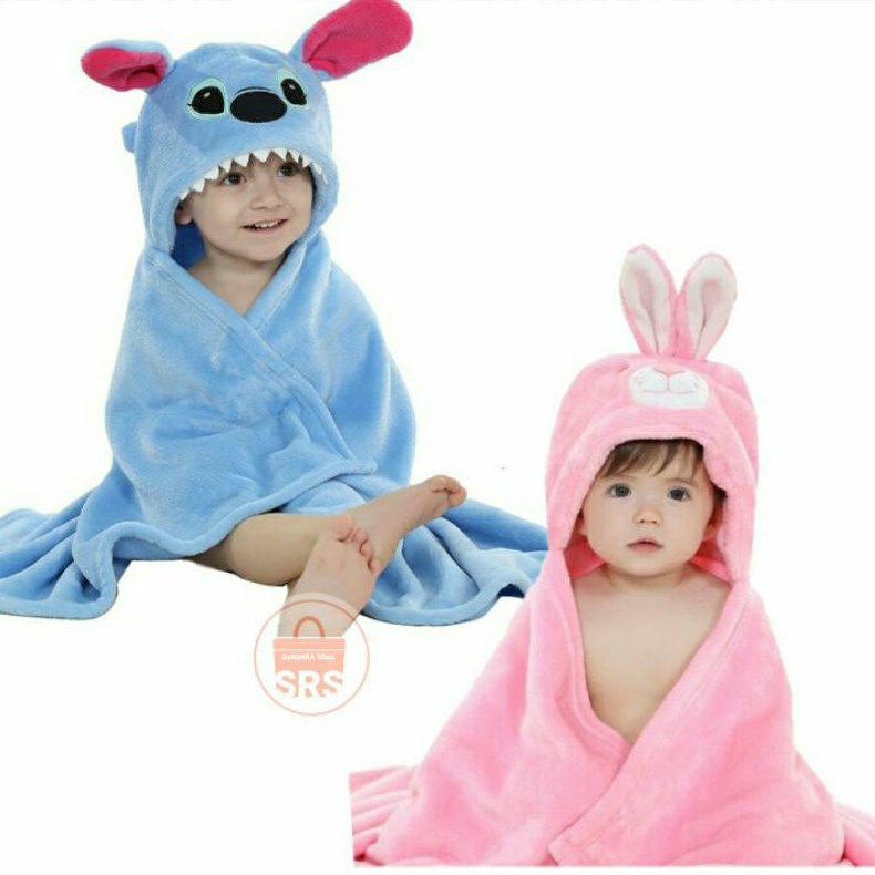 Selimut Bayi Topi Fleece Microfiber Carterlove Jumbo Caracter Animal TOPI Hoodi Blanket Lembut