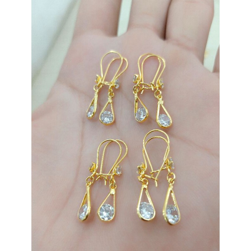 ANTING DEWASA MATA PERAK 925 LAPIS MAS KUNING