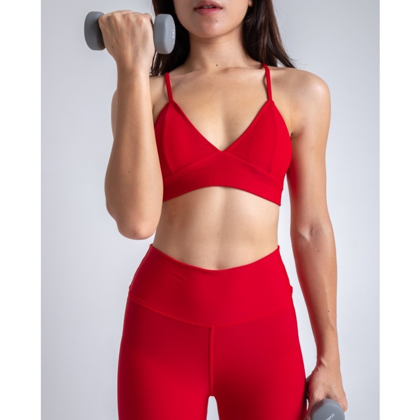 Jivvanya Activewear - Indira Bra Red - Sports bra / Bikini top / Swimwear top