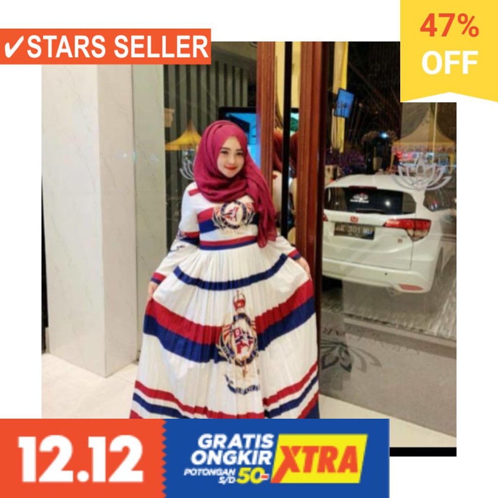 BAJU LEBARAN PAKAIAN MUSLIMAH SYARI BERGO BALOTELI / Gamis bangkok semi sutra import