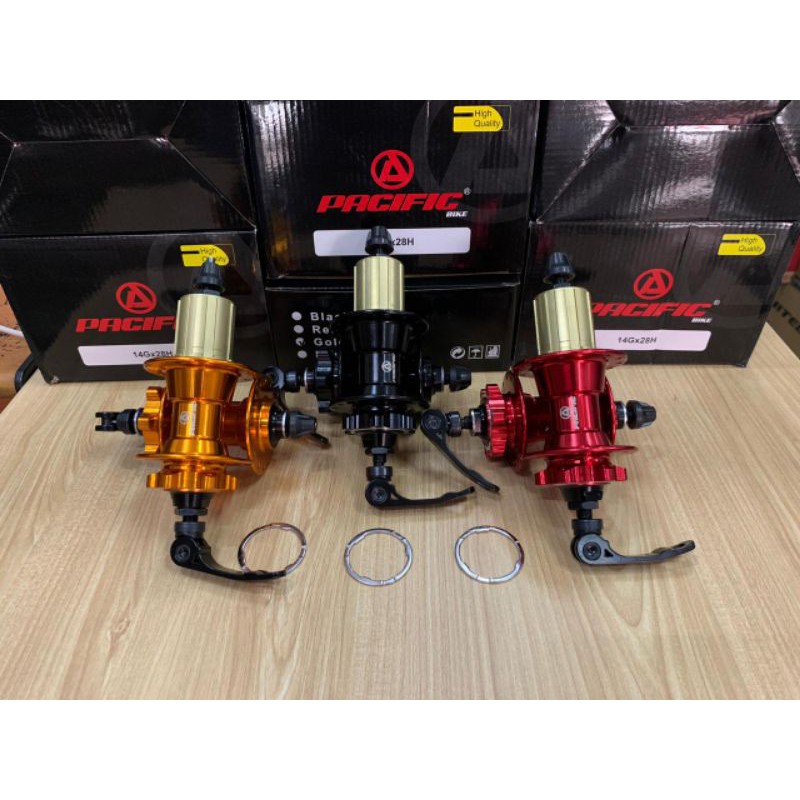 hub freehub pasific 1 set, 4 bearing cakram cassete sloop diskbrake hole 28 hole 32 hole 36