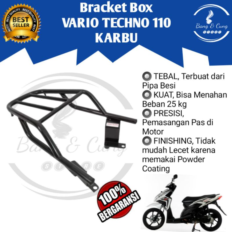 B&C - Bracket breket braket behel begel box belakang Motor Honda Vario 110 Techno Tekno Karbu Tebal