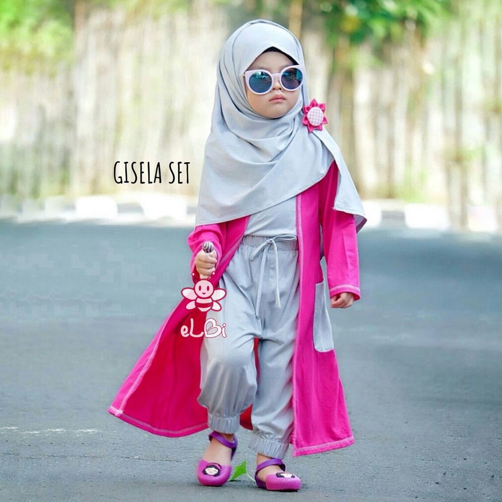 Baju Anak Perempuan - Setelan Baju Muslim Anak Perempuan  - Gamis Anak Perempuan  - Gisela