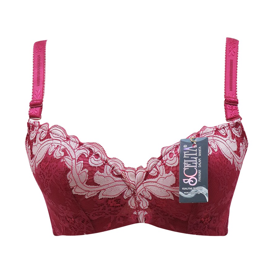 Scelta - Bra Brukat Full Renda Ada Kawat Bh Berkawat Busa Sedang Sc 1703