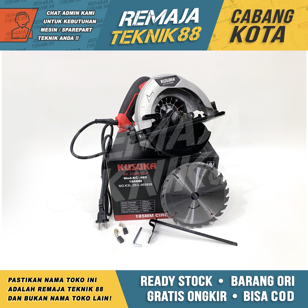 MESIN POTONG GERGAJI KAYU BULAT LISTRIK 7"/ KUSUKA KC583 / KC-583 / KUSUKA BY FUJIYAMA