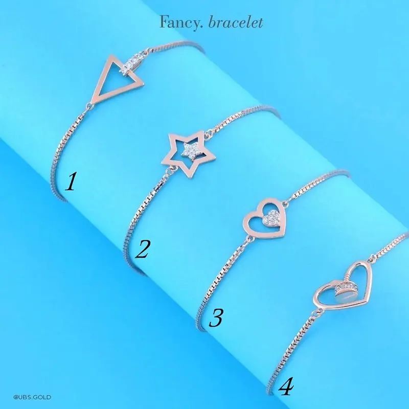 Gelang serut shape mata star, love, segitiga UBS kadar 9K 420