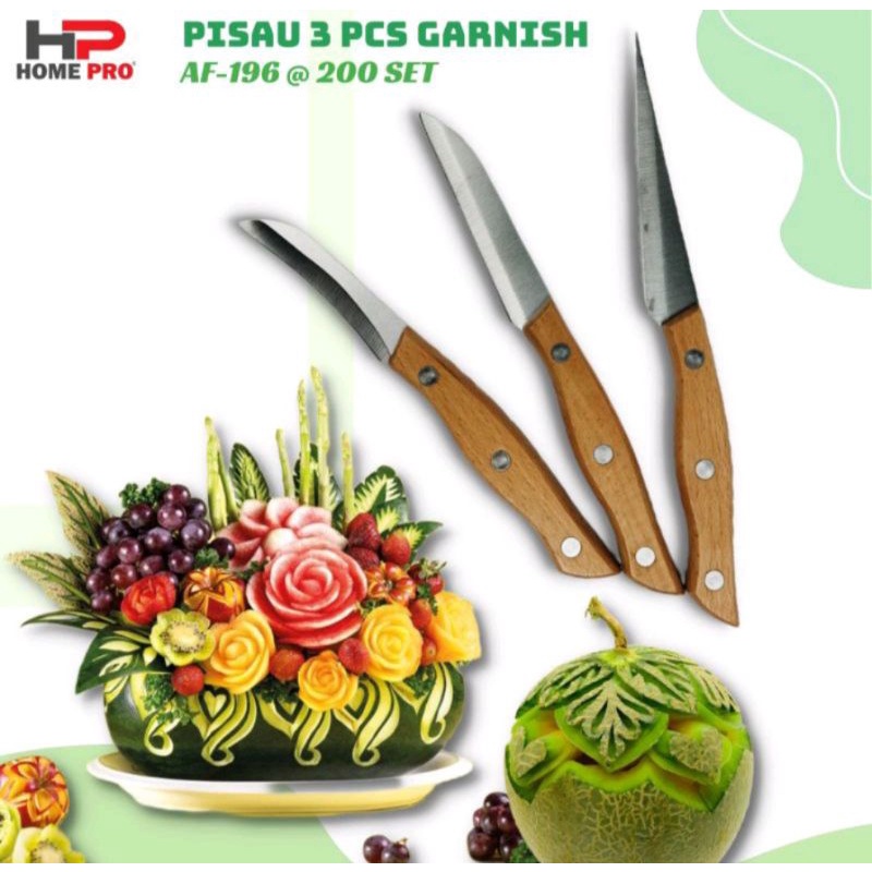 Pisau Garnish / pisau ukir buah / pisau carving 3 in 1 / pisau ukir set
