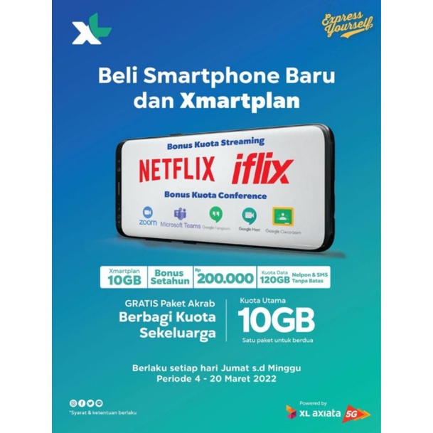 KUOTA XL XMARTPLAN 120GB + XTRA ON 380GB