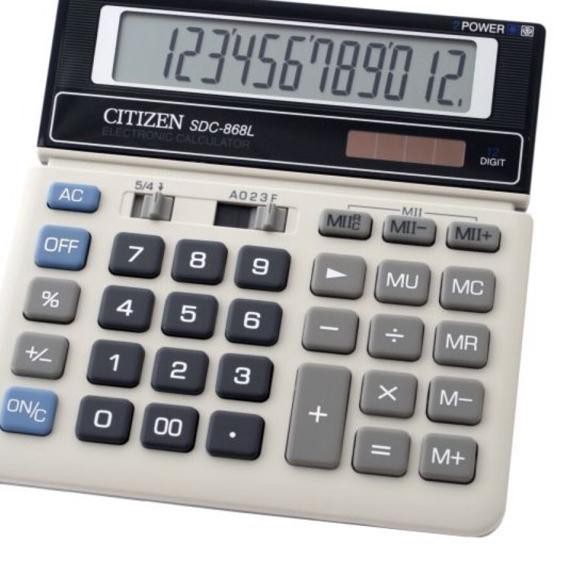 

P Kalkulator Citizen SDC 868 L Kalkulator 12 Digit Sudah Termasuk Batrai Ready stock'