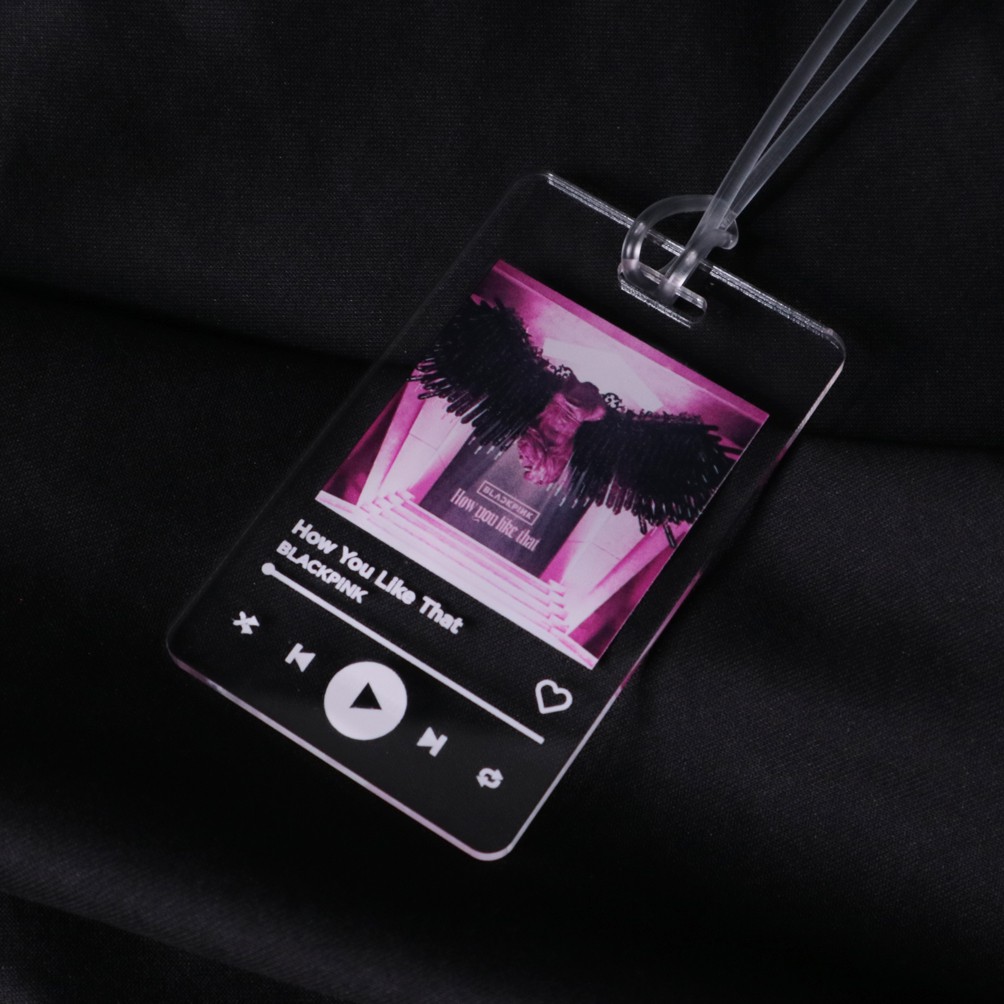 Bag Tag Akrilik Spotify UV Print | Luggage Tag Musik Custom Album | Gantungan Tas Spotify Album Lagu