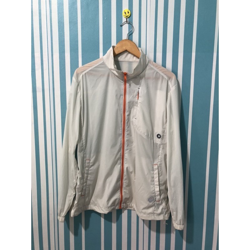 Elord Jaket Training jaket Sepeda jaket running Second Thrift Preloved Bekas putih