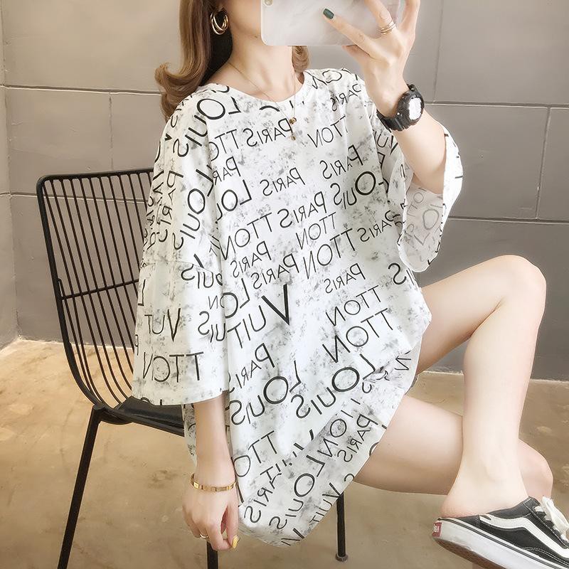 Oversize Tee Tshirt Wanita Model Longgar Motif Tulisan Paris